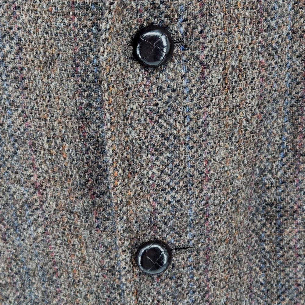 Vintage 80s‎ Union Made Tweed & Leather Sport Coat Blazer Brown Wool USA 46R